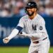 Luis Garcia Jr. reacts after hitting a double in the seventh in the Yankees' 4-1 win over the Mariners, New York, August 11, 2026.