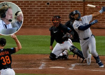 Michael Kay reached for a wild phrase to describe a Yankees rally led by Heliot Ramos in the sixth in the Yankees' 6-1 win over the Orioles, Baltimore, August 20, 2026.