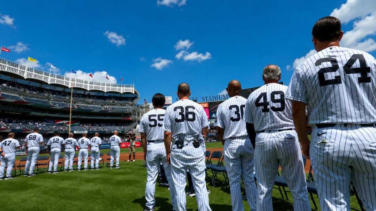 Former Yankees stars gather for Old Timers' Day at Yankee Stadium, Aug 9, 2026.
