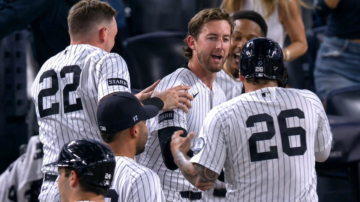 Ryan McMahon delivered the final hit in the Yankees' 3-2 walk-off win over the Braves, New York, August 7, 2026.