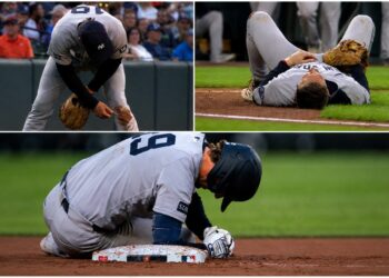 Ryan McMahon was seen bleeding and then writhing in pain during the Yankees' 5-3 win over the Orioles, Baltimore, August 19, 2026.
