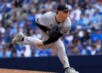 Ryan Weathers gave up one run in 7.1 innings in the Yankees' 4-3 win over the Blue Jays, Toronto, August 16, 2026.