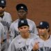 Spencer Jones and George Lombard Jr. are together after the Yankees' 3-1 win over the Orioles, Baltimore, August 19, 2026.