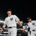 OF Spencer Jones and shortstop George Lombard after the Yankees' 10-5 win over the Mariners, New York, August 12, 2026.