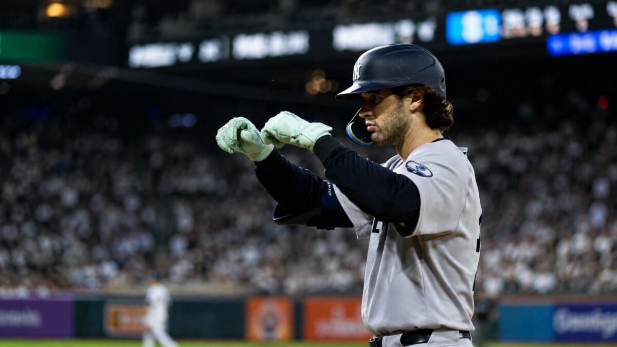 Spencer Jones hit his first home run against a lefty in the Yankees' 2-0 win over the Cubs at Wrigley Field, Chicago, July 31, 2026.