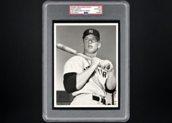A rare 1951 Mickey Mantle photo, which was used as the image for his iconic 1952 Topps baseball card, sold for a record-breaking $3 million in a private sale brokered by Hunt Auctions.