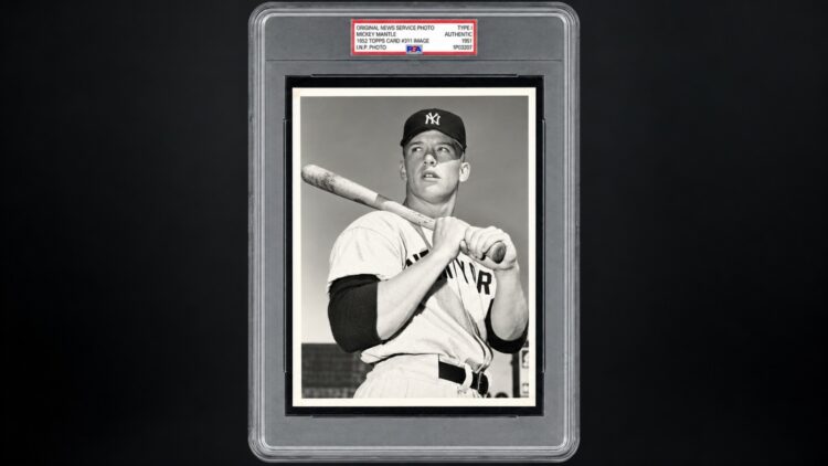 A rare 1951 Mickey Mantle photo, which was used as the image for his iconic 1952 Topps baseball card, sold for a record-breaking $3 million in a private sale brokered by Hunt Auctions.