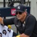 Aaron Boone reacts to Jasson Dominguez's error during the Yankees' 4-3 loss to the Padres, San Diego, September 6, 2026.