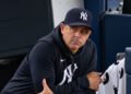 Aaron Boone reacts to Ryan McMahon's error during the Yankees' 6-1 loss to the Rays, New York, September 22, 2026.