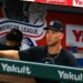 Aaron Judge reacts to Caballero's error during the Yankees' 1o-1 loss to the Angels, Anaheim, August 31, 2026.