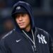 Aaron Judge is at the Yankee Stadium dugout after the Yankees' win over the Orioles, New York, September 25, 2026.