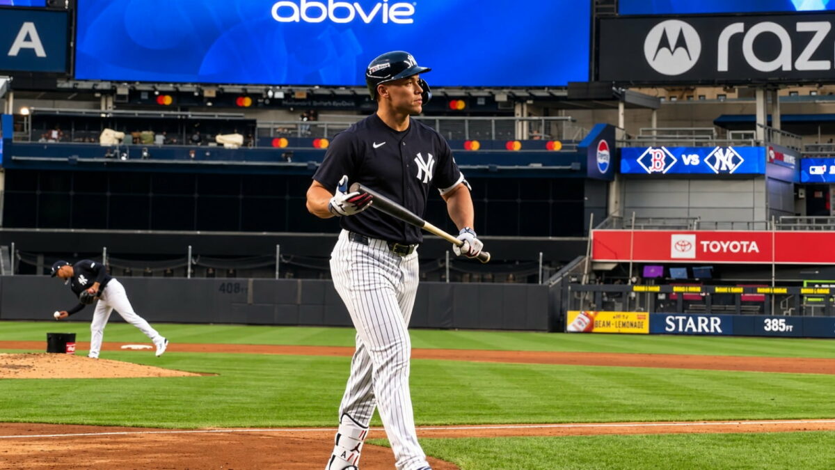 Yankees captain Aaron Judge had live BP at Yankee Stadium, New York, September 28, 2026.