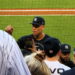 Aaron Judge meets fans prior to the Yankees' 6-3 win over the Angels, Anaheim, September 2, 2026.