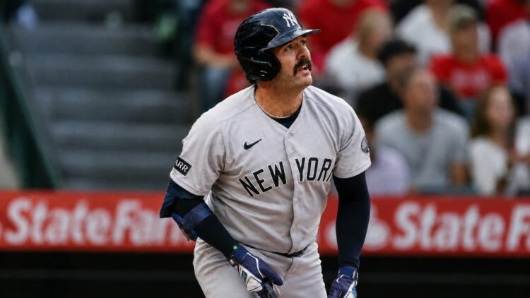 Austin Wells came off the bench to hit the decisive two-run single in the Yankees' 6-3 win over the Angels, Anaheim, September 2, 2026.