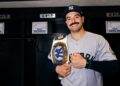 Austin Wells came off the bench to hit the decisive two-run single in the Yankees' 6-3 win over the Angels, Anaheim, September 2, 2026.
