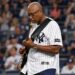 Yankees icon Bernie Williams performs the national anthem at Yankee Stadium, September 26, 2025.