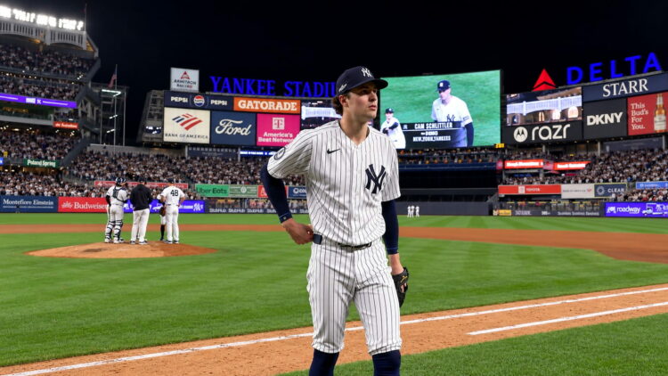 Cam Schlittler's 6.1 shutout innings proved crucial in the Yankees' 9-0 rout of the Red Sox at Yankee Stadium, New York, September 30, 2026.