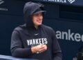 Cam Schlittler is at the Yankee Stadium dugout after the Yankees' win over the Orioles, New York, September 25, 2026.