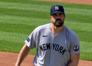 Carlos Rodon gave up two ERs in six inning in the Yankees' 5-4 loss to the Twins, Minnesota, September 16, 2026.