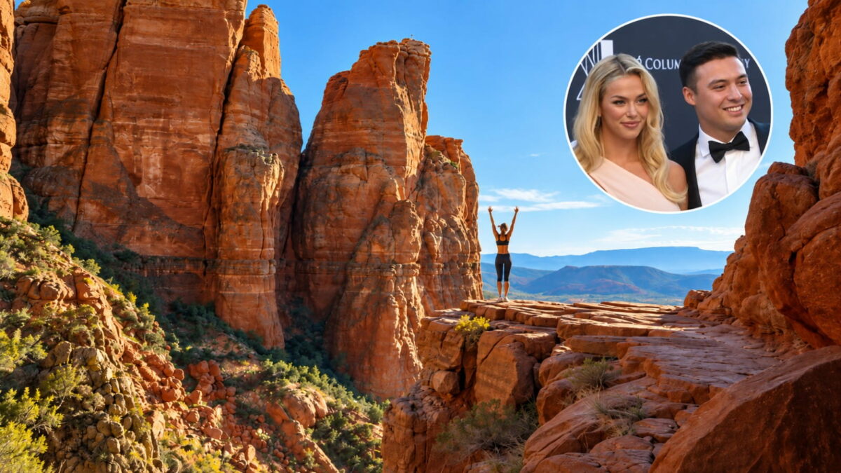 New York Yankees star Anthony Volpe's girlfriend Elle Jowett is at Sedona Cathedral Rock, Arizona, Sept. 19, 2026.