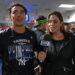 George Lombard Jr. talks to Meredith Marakovits at the clincher party after the Yankees' 8-3 win over the Twins, Minnesota, September 14, 2026.