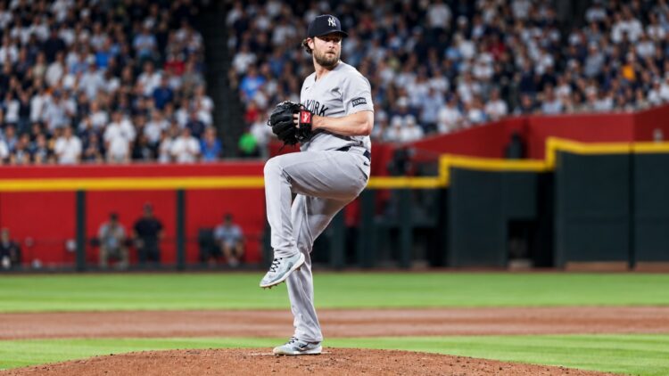Gerrit Cole earned his 162nd win, the highest ever for a no. 1 draft pick, in the Yankees' 9-2 win over the Diamondbacks in Phoenix, Arizona, September 18, 2026.