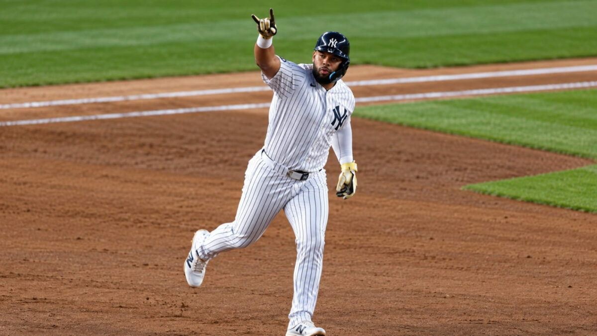 Heliot Ramos rounds bases after 3-run homer in the Yankees' 5-3 win over the Rockies, New York, September 8, 2026.