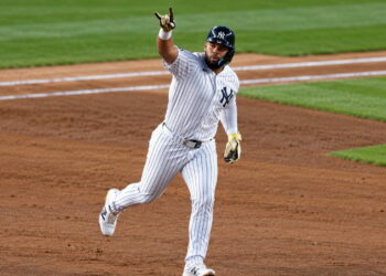 Heliot Ramos rounds bases after 3-run homer in the Yankees' 5-3 win over the Rockies, New York, September 8, 2026.