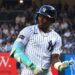 Jazz Chisholm Jr. reacts after a hit in the Yankees' win over the Orioles, New York, September 25, 2026.