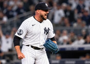 John Schreiber closed the Yankees' 9-0 rout of the Red Sox at Yankee Stadium, New York, September 30, 2026.