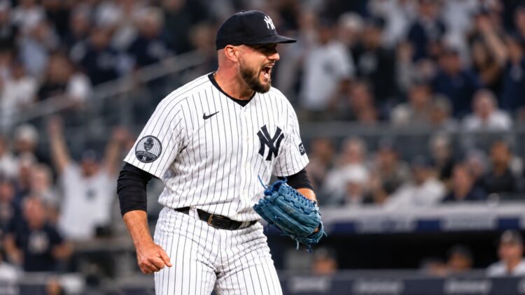 John Schreiber closed the Yankees' 9-0 rout of the Red Sox at Yankee Stadium, New York, September 30, 2026.