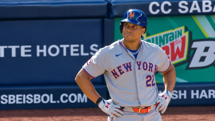 Juan Soto reacts after struck out by Cam Schlittler in the Yankees' 2-0 win over the Mets, New York, September 13, 2026.