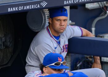 Juan Soto is in the Mets dugout during the Yankees' 12-2 loss to 5-3 the Mets, New York, September 12, 2026.