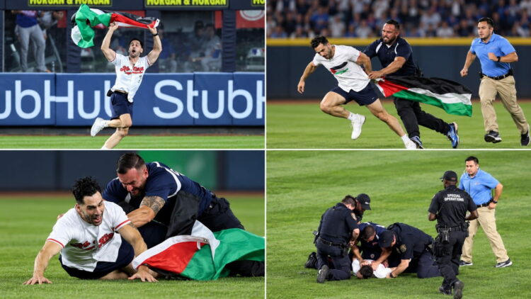 NYPD identified Yankees Stadium field invader as Kelly Marcucci after his Palestinian flag intrusion in Yankees-Mets game on Sept 11, 2026.