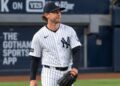 Ryan McMahon reacts after an error in the fifth during the Yankees' 6-1 loss to the Rays, New York, September 22, 2026.