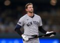 Ryan McMahon reacts after he was struck out in the Yankees' 5-4 loss to the Twins, Minnesota, September 16, 2026.