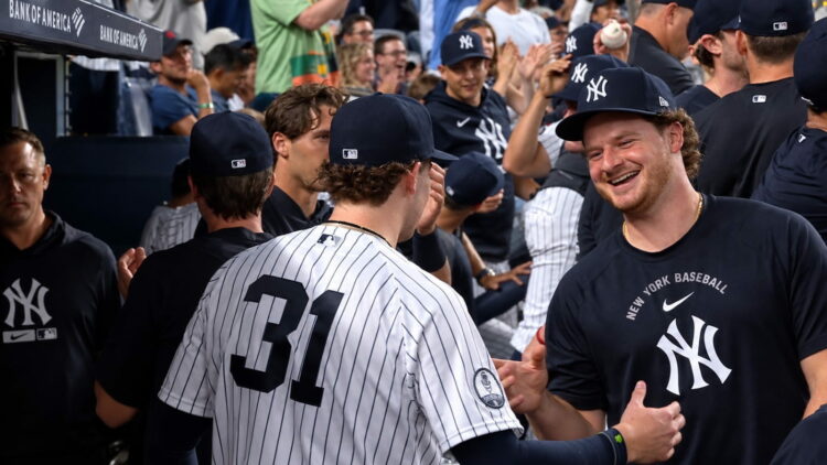 Cam Schlittler and Clarke Schimdt after the Yankees' 2-0 win over the Mets, New York, September 13, 2026.