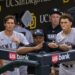 Spencer Jones and George Lombard Jr. in the dugout during the Yankees' 5-1 win over the Padres, San Diego, September 5, 2026.