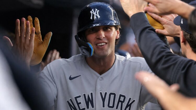 Spencer Jones' homer was the sole run for the Yankees in 1o-1 loss to the Angels, Anaheim, August 31, 2026.