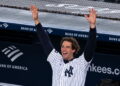 Spencer Jones celebrates after the Yankees' 9-2 win over the Rays, New York, September 23, 2026.