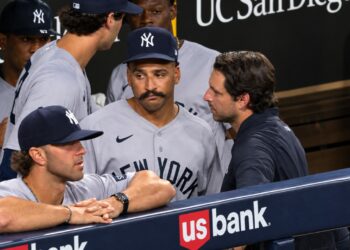 Trent Grisham exited with a hamstring injury during the Yankees' 3-2 loss to the Padres, San Diego, September 4, 2026.