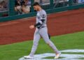 Cody Bellinger returns to dugout after his defensive miscue in the Yankees' 5-2 ALDS loss to the Rays, Tampa, October 5, 2026.