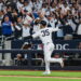 Cody Bellinger celebrates after his three-run homer in the Yankees' 9-2 rout of the Red Sox at Yankee Stadium, New York, September 30, 2026.