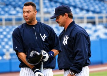 Don Mattingly with Derek Jeter in 1998.