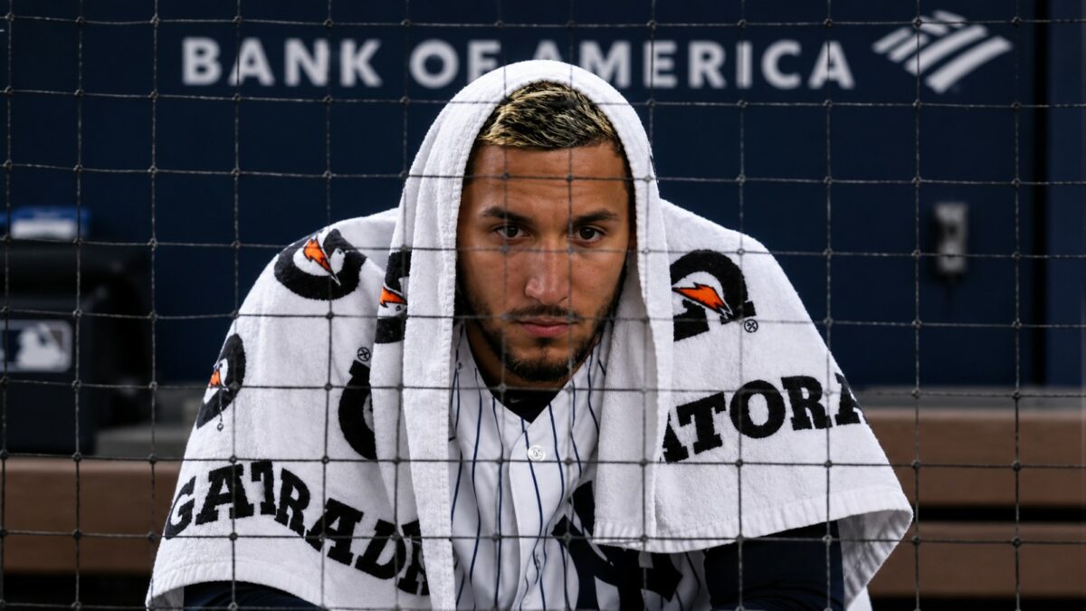 The Yankees optioned Elmer Rodriguez to Triple-A immediately after 7-4 win over the Rangers. May 6. 2026, New York.