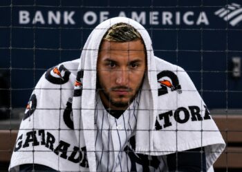 The Yankees optioned Elmer Rodriguez to Triple-A immediately after 7-4 win over the Rangers. May 6. 2026, New York.