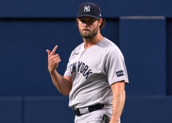 Gerrit Cole gave up a home run in the third and it proved crucial in the Yankees' 1-0 ALDS loss to the Rays, Tampa, October 3, 2026.
