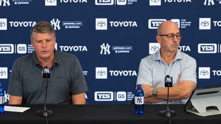 Hal Steinbrenner singles out Yankees hitters as Boone and Cashman retain his trust in a PC on Oct 21, 2026.