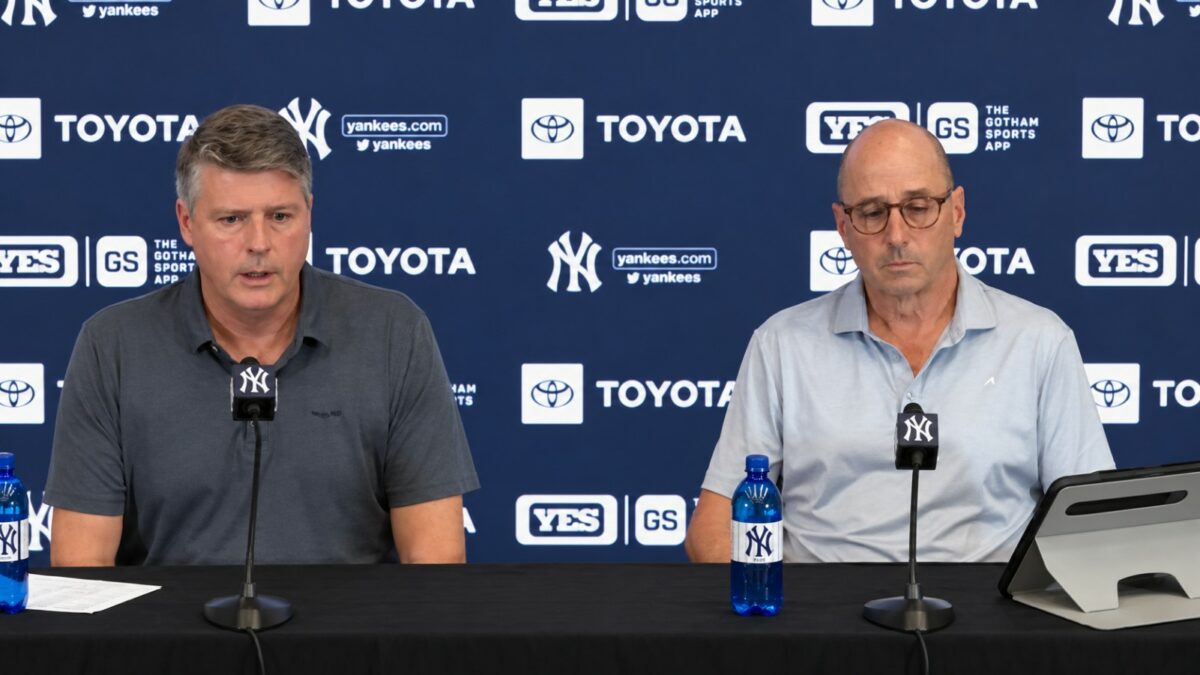 Hal Steinbrenner singles out Yankees hitters as Boone and Cashman retain his trust in a PC on Oct 21, 2026.