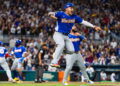 Javier Sanoja celebrates after Venezuela won the World Baseball Classic beating Team USA 3–2, Miami, Florida, March 17, 2026.